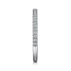 Gabriel & Co. Madrid - 14K White Gold French Pave Diamond Wedding Band - 0.25 ct