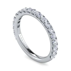 Hot Gabriel & Co. Madrid - 14K White Gold French Pave Diamond Wedding Band - 0.72 ct