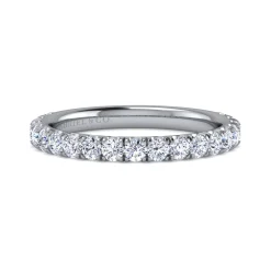 Hot Gabriel & Co. Madrid - 14K White Gold French Pave Diamond Wedding Band - 0.72 ct