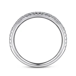 Gabriel & Co. Madrid - Platinum French Pave Diamond Wedding Band - 0.25 ct