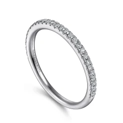 Gabriel & Co. Madrid - Platinum French Pave Diamond Wedding Band - 0.25 ct