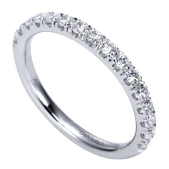 New Gabriel & Co. Madrid - Platinum French Pave Diamond Wedding Band - 0.5 ct