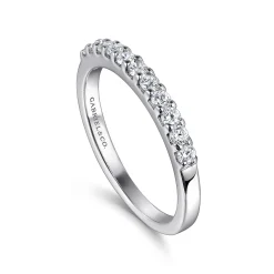 Outlet Gabriel & Co. Manila - 14K White Gold 11 Stone Shared Prong Set Diamond Wedding Band - 0.25 ct