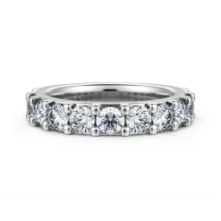 Gabriel & Co. Manila - 14K White Gold 11 Stone Shared Prong Diamond Anniversary Band - 1.7 ct
