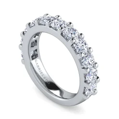 Hot Gabriel & Co. Manila - 14K White Gold 11 Stone Shared Prong Diamond Anniversary Band - 2 ct