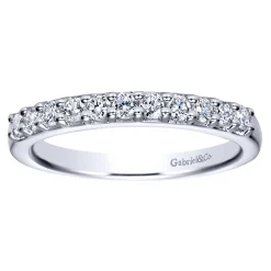 Clearance Gabriel & Co. Manila - 14K White Gold 11 Stone Shared Prong Diamond Anniversary Band - 0.3 ct