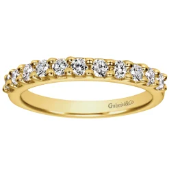 Clearance Gabriel & Co. Manila - 14K Yellow Gold 11 Stone Shared Prong Diamond Anniversary Band - 0.5 ct