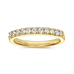 Best Gabriel & Co. Manila - 14K Yellow Gold 11 Stone Shared Prong Diamond Anniversary Band - 0.3 ct