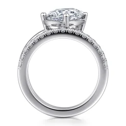 New Gabriel & Co. Margo - 14K White Gold Bezel Prong Pear Shape Wrap Engagement Ring