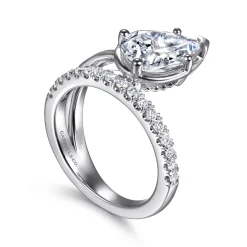 Gabriel & Co. Margo - 14K White Gold Bezel Prong Pear Shape Wrap Engagement Ring