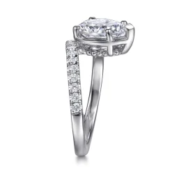 Gabriel & Co. Margo - 14K White Gold Bezel Prong Pear Shape Wrap Engagement Ring