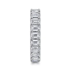 Online Gabriel & Co. Mariposa - 14K White Gold Scallop Setting Emerald Cut Diamond Eternity Band - 3.3 ct