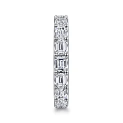 Hot Gabriel & Co. Mariposa - 14K White Gold Scallop Setting East West Emerald Cut Diamond Eternity Band - 2.9 ct