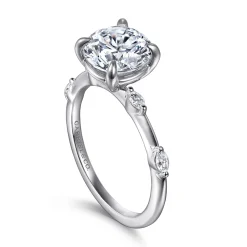 Discount Gabriel & Co. Marline - 14K White Gold Round Diamond Engagement Ring