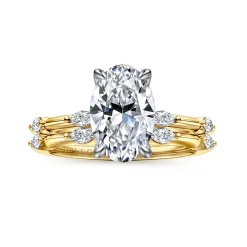 Discount Gabriel & Co. Marline - 14K White-Yellow Gold Oval Diamond Engagement Ring