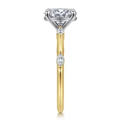 Sale Gabriel & Co. Marline - 14K White-Yellow Gold Oval Diamond Engagement Ring