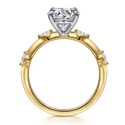Outlet Gabriel & Co. Marline - 14K White -Yellow Gold Round Diamond Engagement Ring