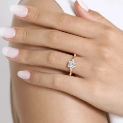 Outlet Gabriel & Co. Marline - 14K White -Yellow Gold Round Diamond Engagement Ring