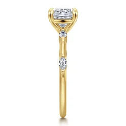 Sale Gabriel & Co. Marline - 14K Yellow Gold Cushion Cut Diamond Engagement Ring