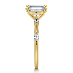 Hot Gabriel & Co. Marline - 14K Yellow Gold Emerald Cut Diamond Engagement Ring