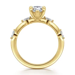 Best Gabriel & Co. Marline - 14K Yellow Gold Pear Shape Diamond Engagement Ring