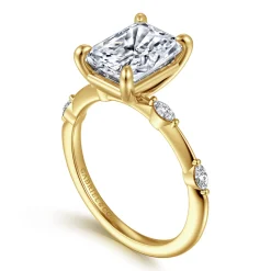 Hot Gabriel & Co. Marline - 14K Yellow Gold Radiant Cut Diamond Engagement Ring