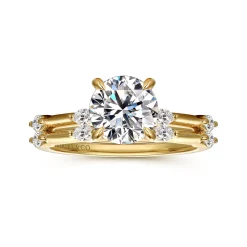 Discount Gabriel & Co. Marline - 14K Yellow Gold Round Diamond Engagement Ring