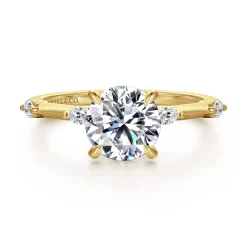 Discount Gabriel & Co. Marline - 14K Yellow Gold Round Diamond Engagement Ring