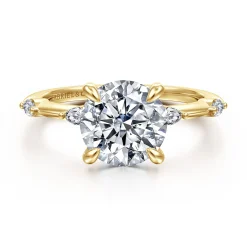 Clearance Gabriel & Co. Marline - 14K Yellow Gold Round Diamond Engagement Ring