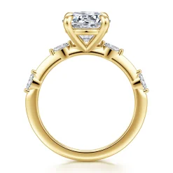 Clearance Gabriel & Co. Marline - 14K Yellow Gold Round Diamond Engagement Ring