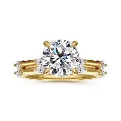 Hot Gabriel & Co. Marline - 14K Yellow Gold Round Diamond Engagement Ring
