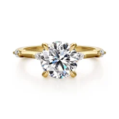 Hot Gabriel & Co. Marline - 14K Yellow Gold Round Diamond Engagement Ring