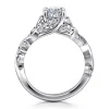 New Gabriel & Co. Martedi - 14K White Gold Floral Oval Diamond Engagement Ring
