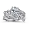 Gabriel & Co. Martedi - 14K White Gold Floral Oval Diamond Engagement Ring