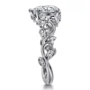 New Gabriel & Co. Martedi - 14K White Gold Floral Pear Shape Diamond Engagement Ring