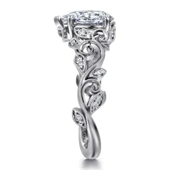 New Gabriel & Co. Martedi - 14K White Gold Floral Pear Shape Diamond Engagement Ring