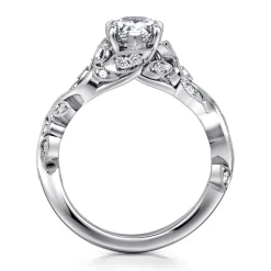 New Gabriel & Co. Martedi - 14K White Gold Floral Pear Shape Diamond Engagement Ring