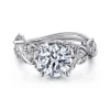 Sale Gabriel & Co. Martedi - 14K White Gold Floral Round Diamond Engagement Ring
