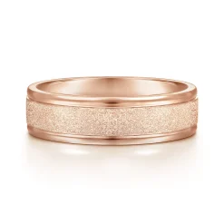 Online Gabriel & Co. Matteo - 14K Rose Gold 6mm - Men's Wedding Band in Sand Blast Finish