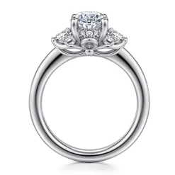 Sale Gabriel & Co. Mattie - 14K White Gold Oval Lotus Diamond Engagement Ring