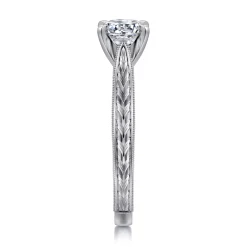 Gabriel & Co. Maura - Vintage Inspired 14K White Gold Round Solitaire Engagement Ring