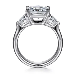 Outlet Gabriel & Co. Meena - 14K White Gold Princess Cut Three Stone Diamond Engagement Ring
