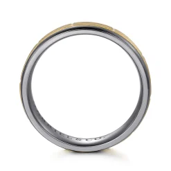 Online Gabriel & Co. Mens Alternative 6mm Beveled Tantalum and 14K Yellow Gold Band