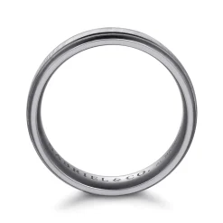 Hot Gabriel & Co. Mens Alternative 6mm Round Tantalum and 14K White Gold Band