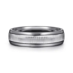 Hot Gabriel & Co. Mens Alternative 6mm Round Tantalum and 14K White Gold Band