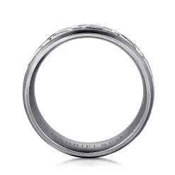 Best Gabriel & Co. Mens Alternative 8mm Round Tantalum and 14K White Gold Band