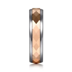 Online Gabriel & Co. Mens Alternative 6mm Round Tantalum and 14K Rose Gold Band