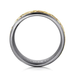 Hot Gabriel & Co. Mens Alternative 8mm Round Tantalum and 14K Yellow Gold Band