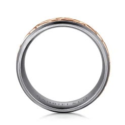 Online Gabriel & Co. Mens Alternative 8mm Round Tantalum and 14K Rose Gold Band