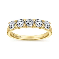 Discount Gabriel & Co. Messina - 14K Yellow Gold Diamond Anniversary Band - 0.95 ct